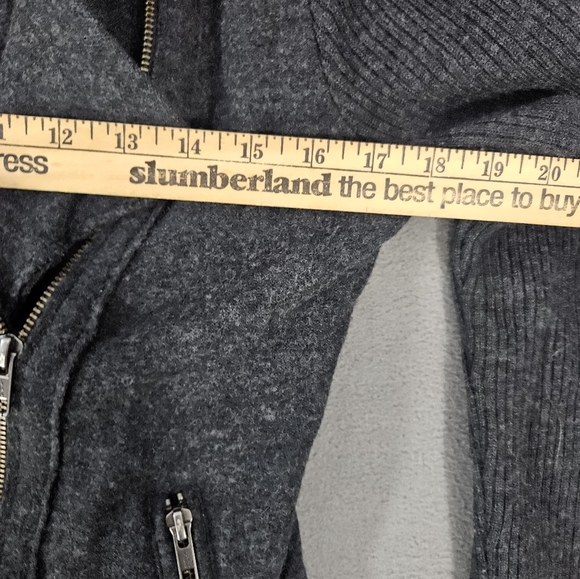 Paraphrase Wool 100% Full Side Zipper Cardigan Swester Womens Medium Dark Gray - Picture 5 of 8